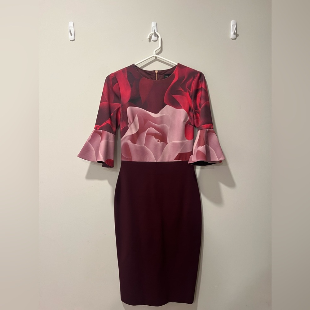 Ted Baker TZALVA Porcelain Rose Bodycon Dress